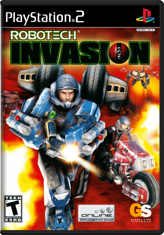 Robotech Invasion PlayStation 2 PS2 retro video game third person shooter cover art (2004)