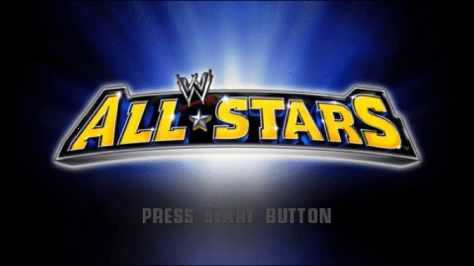 WWE All Stars start screen for PlayStation Portable (PSP) professional wrestling fighting game