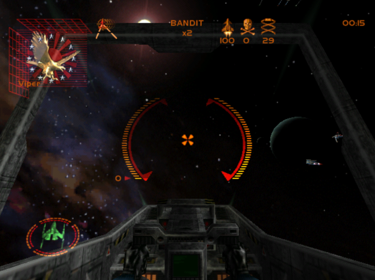 StarLancer Sega Dreamcast retro video game space combat simulator game play