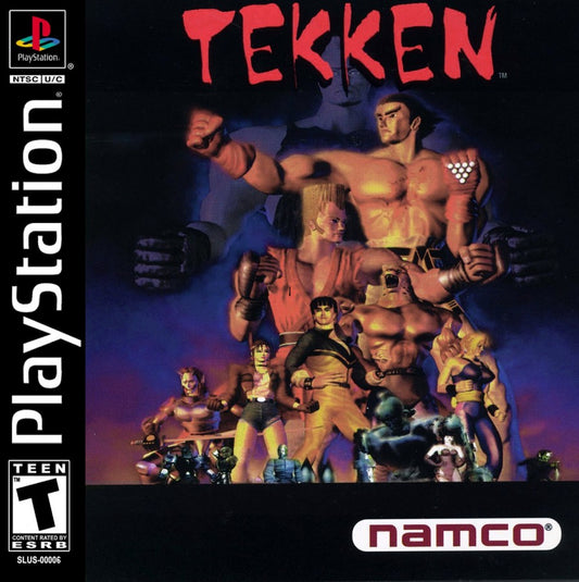Tekken PlayStation PS1 for fighting video game fans featuring classic 3D martial arts combat iconic character roster arcade style battles fast paced gameplay powerful combos competitive multiplayer tournament action collectible gaming appeal front cover art