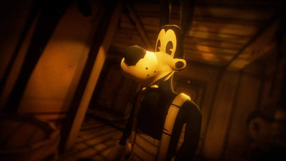 Bendy and the Ink Machine PlayStation 4 PS4 first-person horror puzzle video game Bendy cartoon characters ink world Joey Drew Studios atmospheric exploration puzzles stealth sequences gameplay 