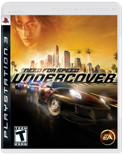 Retro Need for Speed Undercover PS3 inspired design featuring high speed street racing aesthetic HD era exotic sports cars undercover police storyline cinematic pursuits urban nightlife illegal racing action nostalgic arcade driving presentation cover art