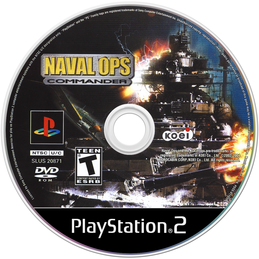 Naval Ops: Commander – PlayStation 2 (PS2) naval strategy simulation video game disc