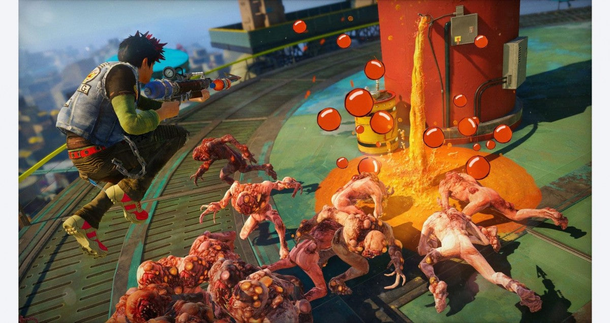 Sunset Overdrive – Xbox One (XONE) gameplay for open-world action-adventure shooter video game