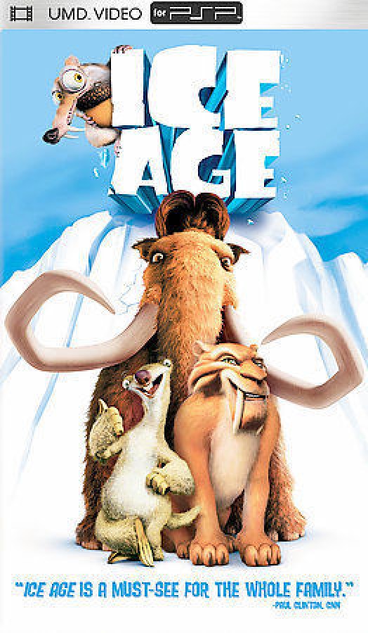 Ice Age UMD Movie for PlayStation Portable, cover image for an animated family film featuring prehistoric characters, comedic adventure, and story-driven cinematic content