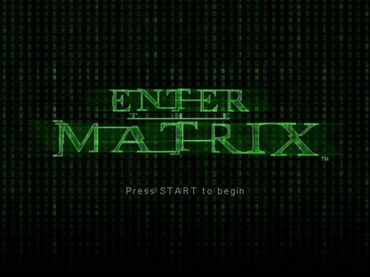 Enter the Matrix Xbox video game, action adventure, third-person shooter, sci-fi gameplay, movie tie-in, classic console title main menu
