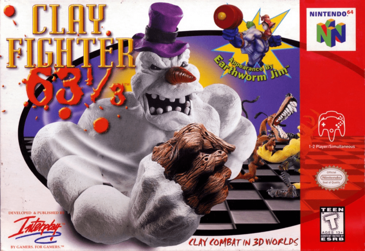 Clay Fighter 63 1/3 cover art for Nintendo 64 N64 video game