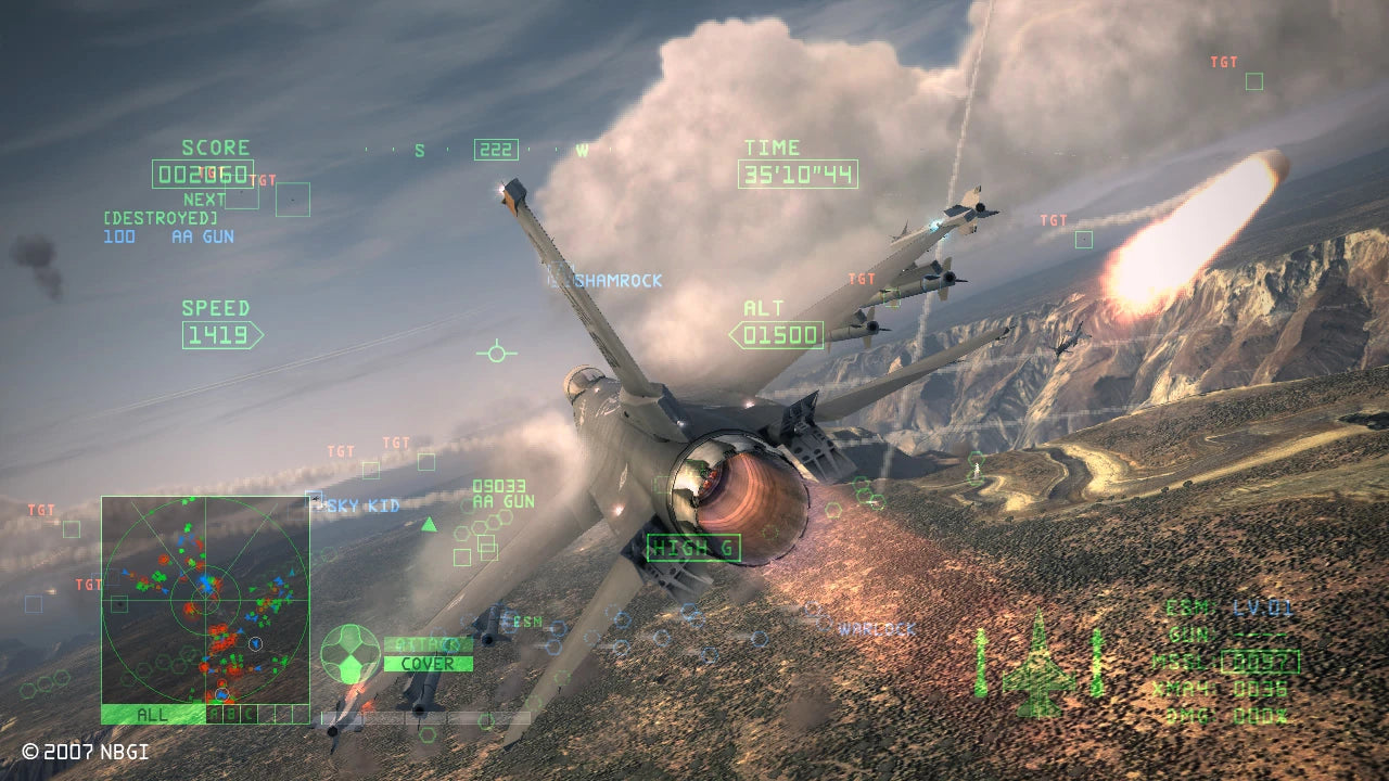 Ace Combat 6 Fires of Liberation Platinum Hits Xbox 360 game featuring realistic modern jet fighter combat large scale aerial battles cinematic campaign online multiplayer modes and immersive military flight simulation by Namco Bandai gameplay