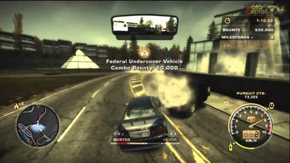 Need for Speed Most Wanted Black Edition gameplay for XBOX video game. 