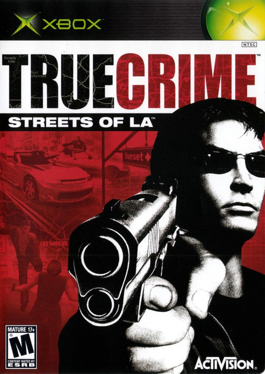 True Crime Streets of LA Xbox open-world action video game predecessor to Sleeping Dogs Los Angeles setting police detective Nick Kang branching morality system good cop bad cop choices driving shooting hand-to-hand combat licensed hip-hop soundtrack gang territories investigative missions Activision sandbox crime thriller front cover