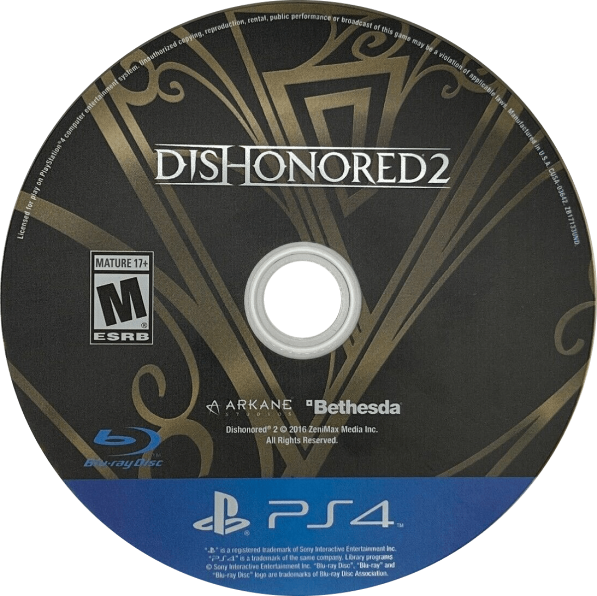 Dishonored 2 – PlayStation 4 (PS4) video game disc, stealth action-adventure by Arkane Studios