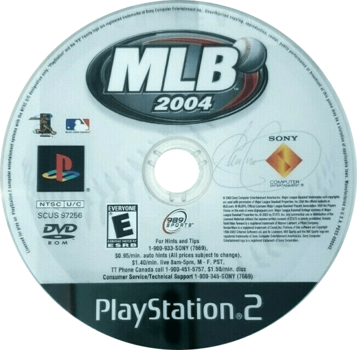 MLB 2004 for PlayStation 2 sports baseball video game featuring realistic MLB simulation authentic teams and stadiums franchise modes and classic Sony San Diego Studio gameplay experience disc