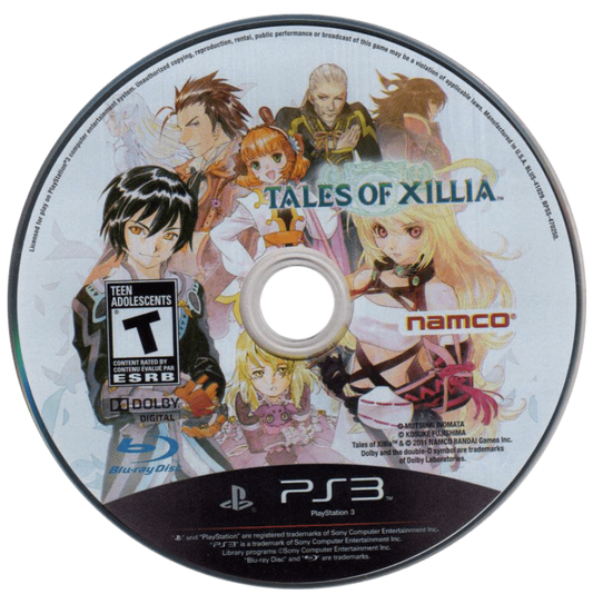 Tales of Xillia PS3 action-adventure JRPG game featuring main characters Milla and Jude in dynamic anime-style design for PlayStation 3 collectors and RPG fans, disc