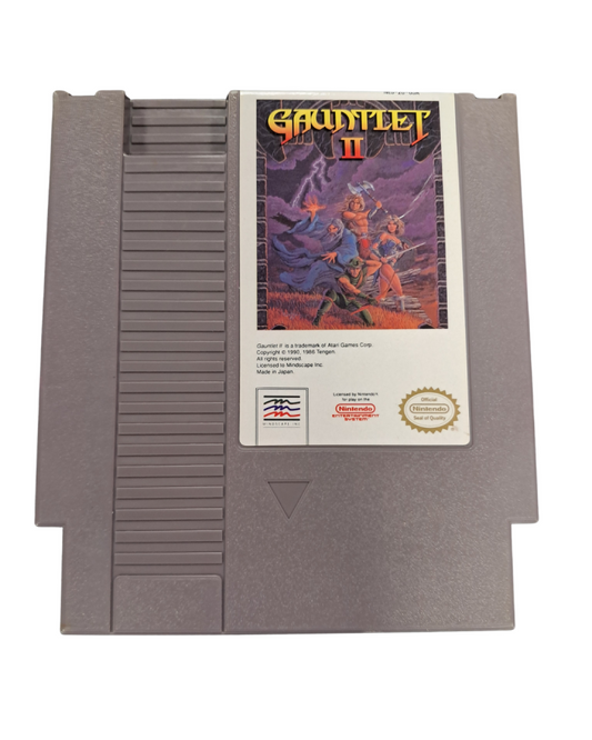 Gauntlet II for Nintendo Entertainment System dungeon crawler action game featuring Warrior Valkyrie Wizard and Elf characters maze exploration monster battles and cooperative multiplayer gameplay cartridge