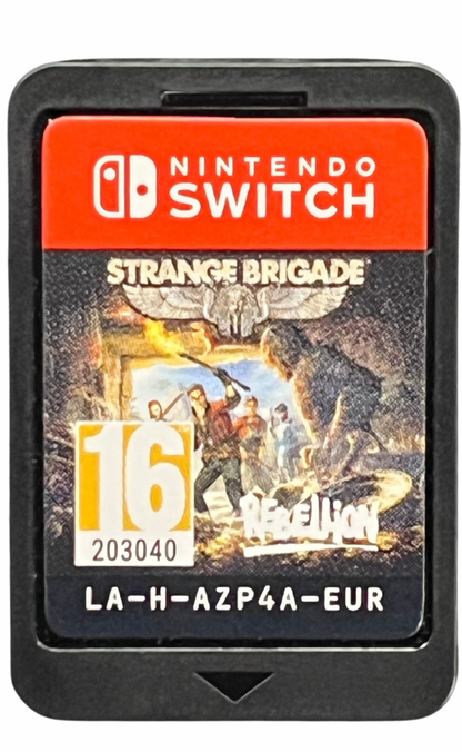 Strange Brigade Nintendo Switch for retro video game enthusiasts featuring cooperative third person shooter gameplay supernatural enemy encounters puzzle solving exploration action adventure missions exotic environments team based combat and collectible gaming appeal cartridge