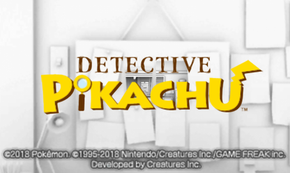 Detective Pikachu home screen for Nintendo 3DS (3DS) adventure mystery video game