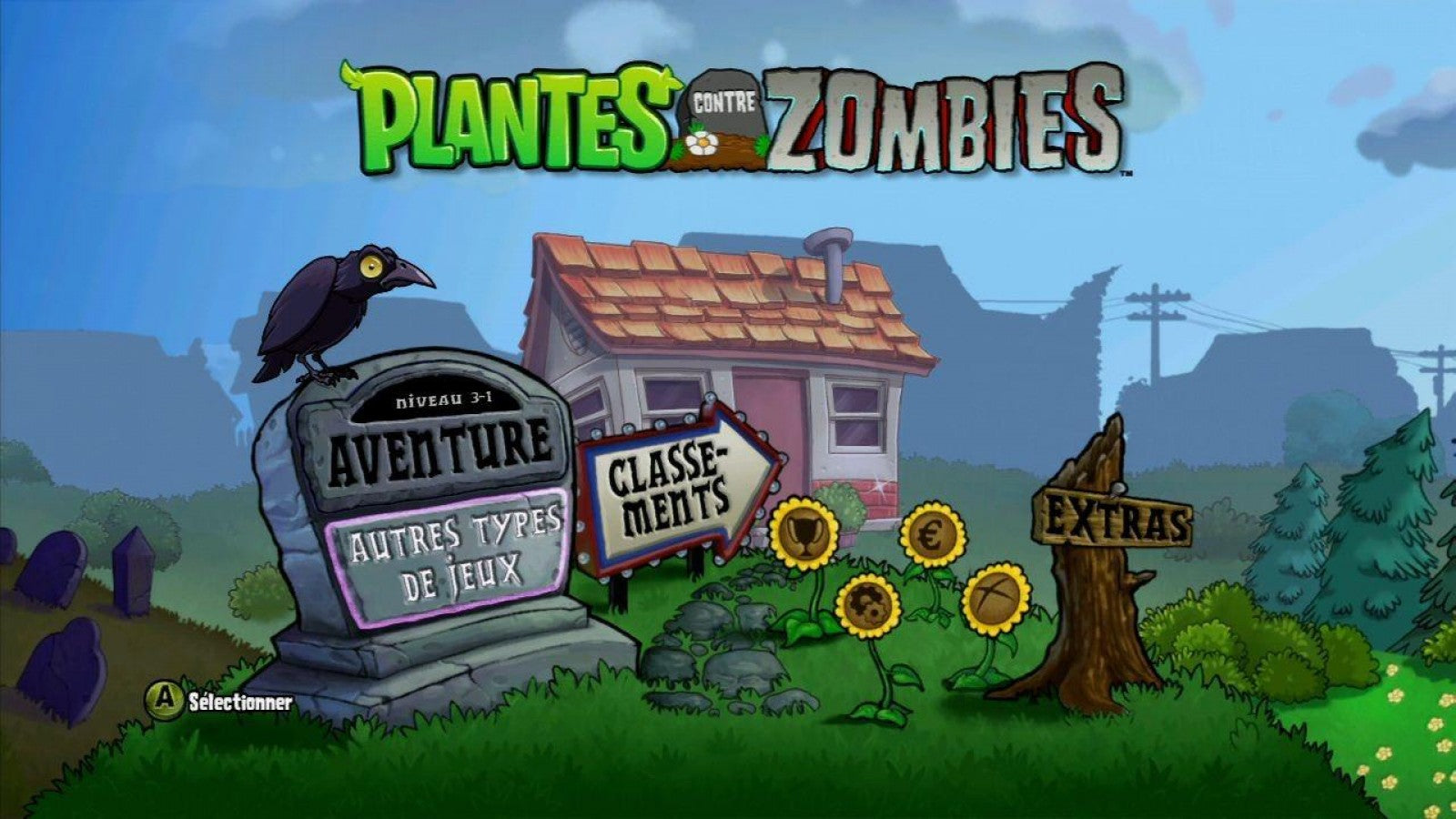 Plants vs. Zombies: Garden Warfare start screen for Xbox 360 (X360) cooperative third-person shooter tower defense video game
