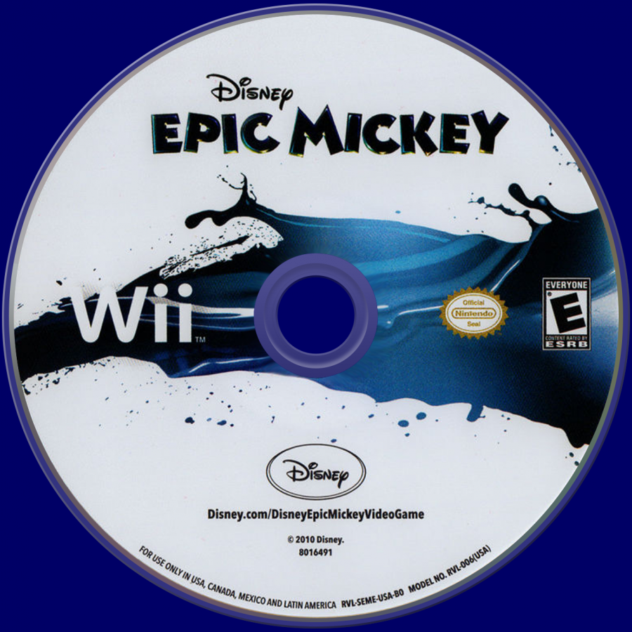 Disney Epic Mickey disc art for Nintendo Wii (Wii) video game