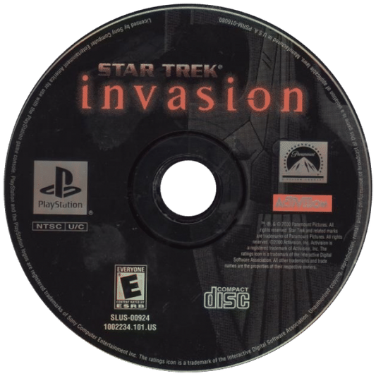Star Trek: Invasion disc art for PlayStation 1 (PS1) video game