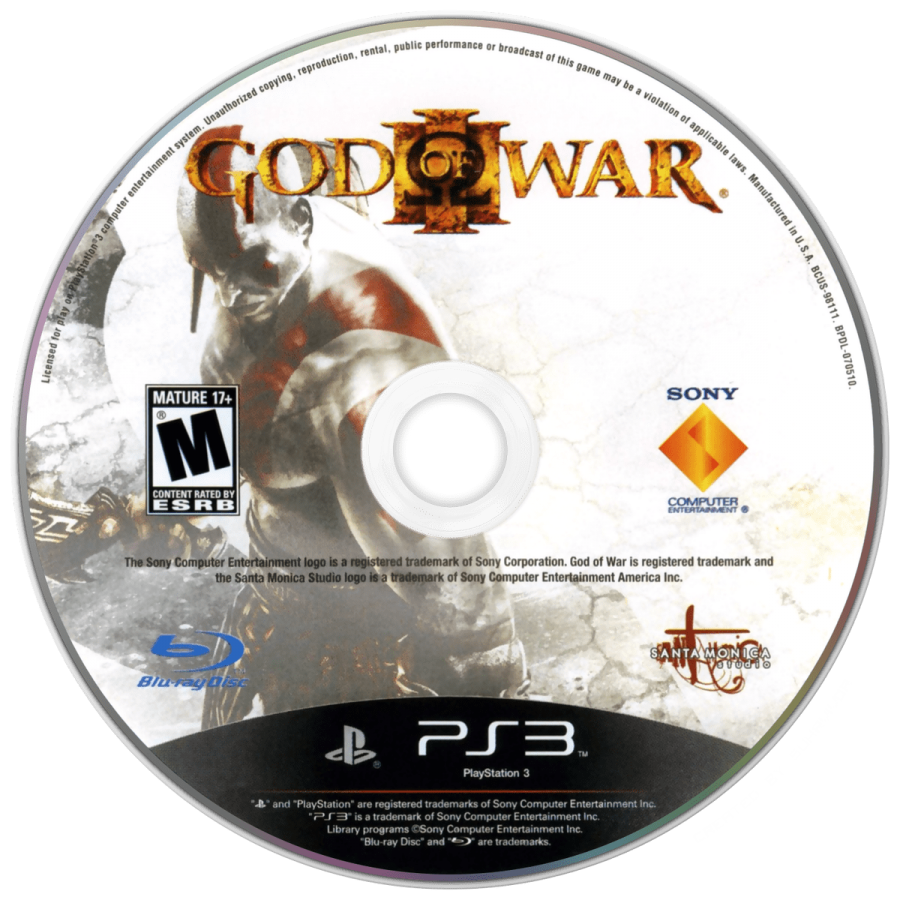 God of War III disc for PlayStation 3 (PS3) video game