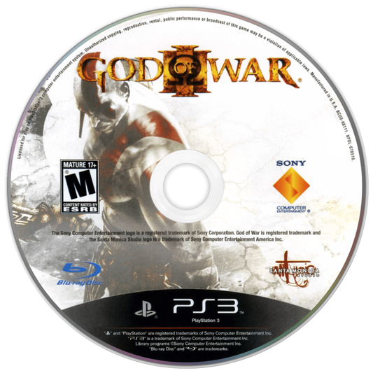 God of War III disc for PlayStation 3 (PS3) video game