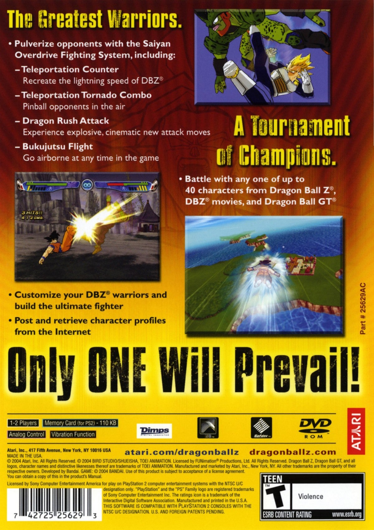 Dragon Ball Z Budokai 3 for PlayStation 2 fighting video game featuring fast paced arena battles iconic DBZ character roster transformation mechanics dramatic story modes and classic anime inspired combat experience back cover