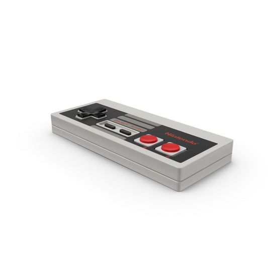 Top view of the Nintendo Entertainment System (NES) controller, showing D-pad, A and B buttons, Start and Select buttons, and classic rectangular design