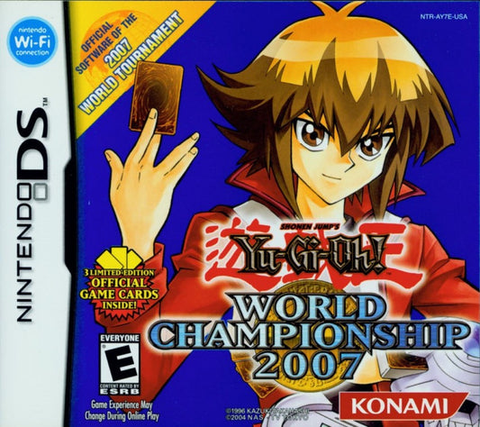 Yu-Gi-Oh! World Championship 2007 Nintendo DS video game, trading card strategy, turn-based dueling, handheld console title front cover