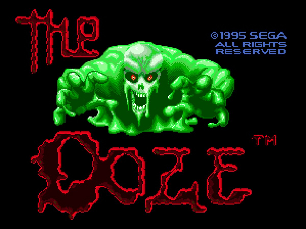 The Ooze Sega Genesis retro video game action adventure title screen (1995)
