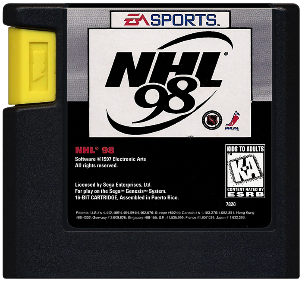 NHL 98 cartridge for Sega Genesis (GEN) video game