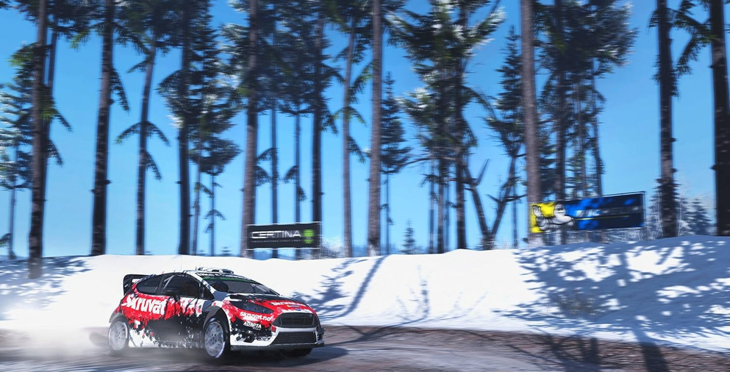 WRC 5 for Xbox One, gameplay image for a rally racing simulation sports video game