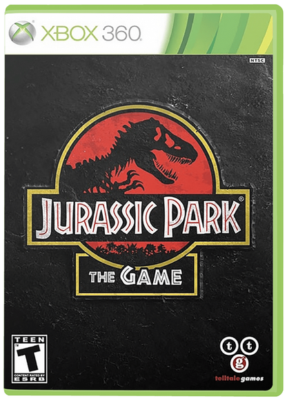 Jurassic Park: The Game cover art for Xbox 360 (X360) episodic graphic adventure video game