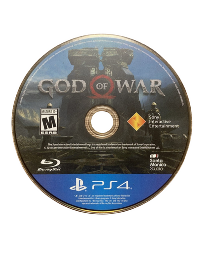 God of War 2018 for PS4 featuring epic Norse mythology action and cinematic storytelling disc