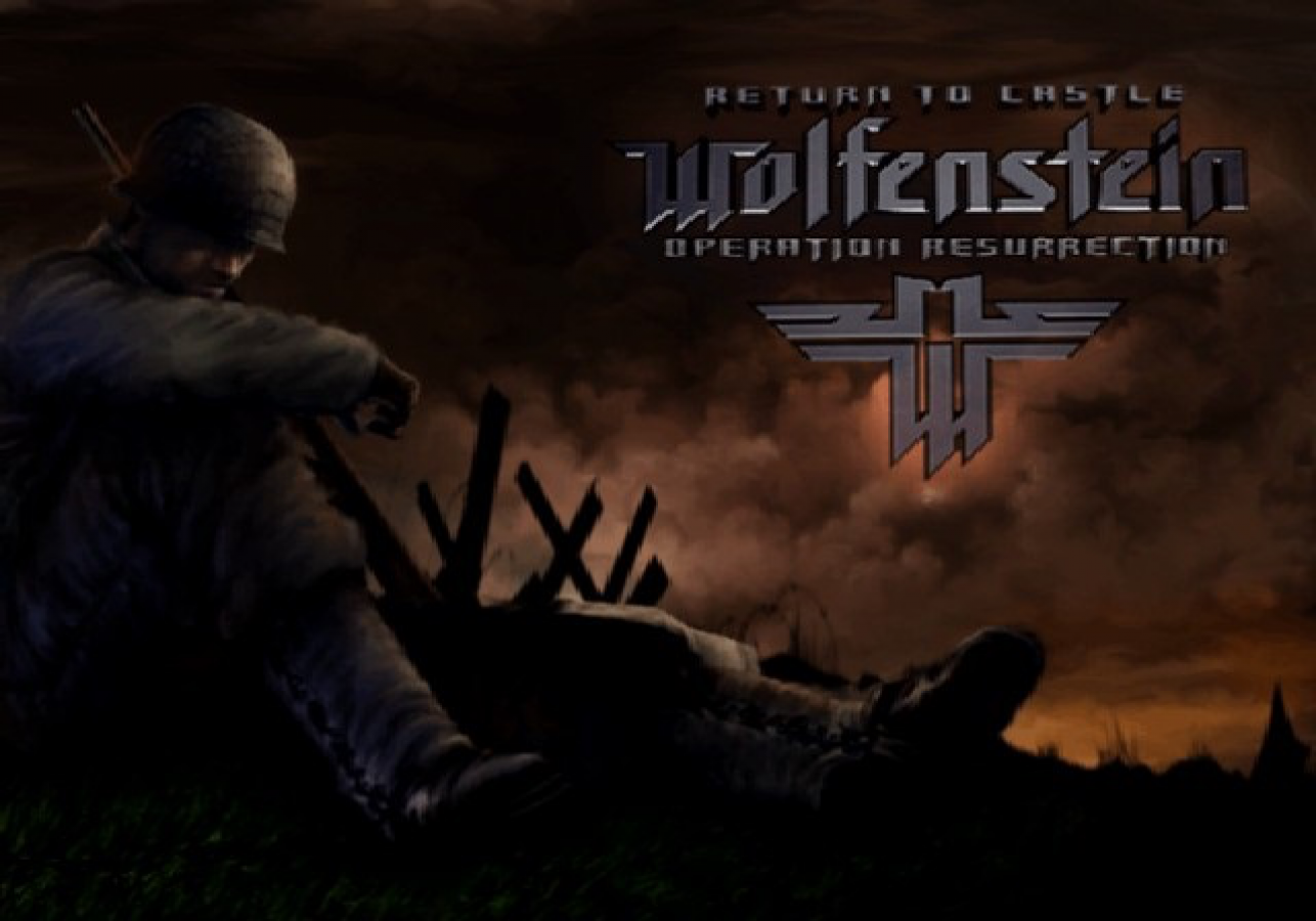 Return to Castle Wolfenstein: Operation Resurrection – PlayStation 2 (PS2) video game title screen, first-person shooter.