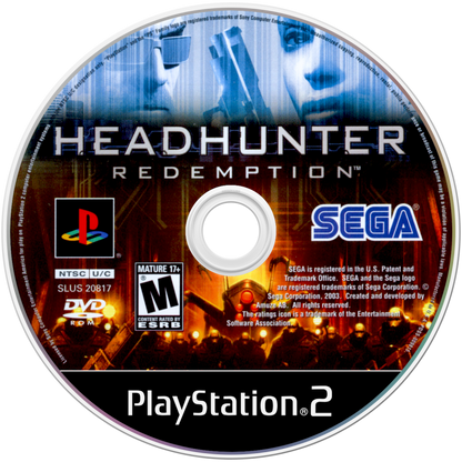 Headhunter: Redemption disc art for Playstation 2 video game