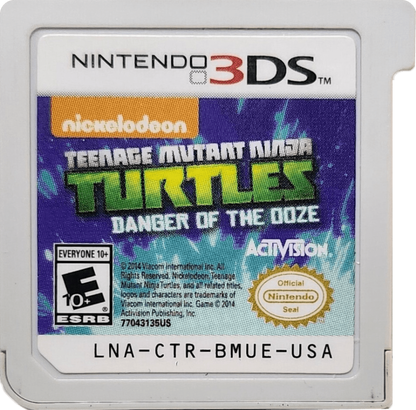 Teenage Mutant Ninja Turtles: Danger of the Ooze cartridge for Nintendo 3DS (3DS) action adventure video game