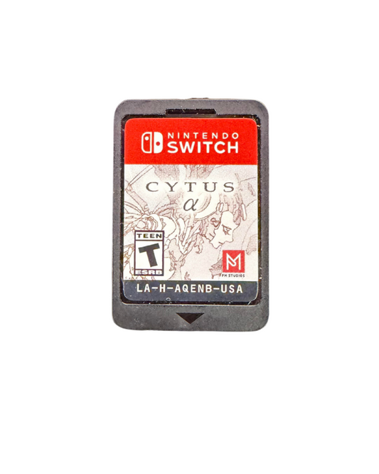 Cytus Alpha for Nintendo Switch with rhythm-music gameplay and stylized futuristic artwork game card
