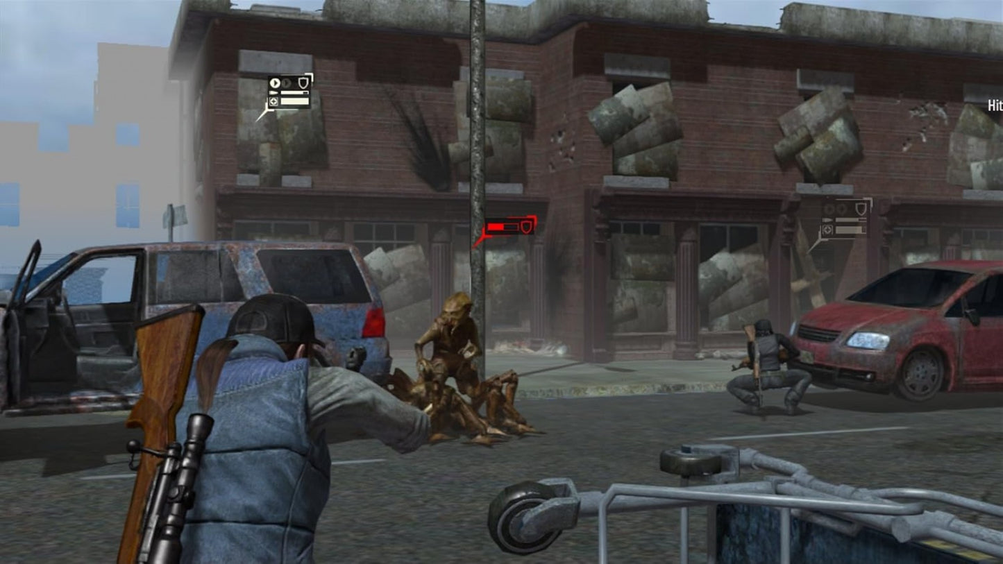 Falling Skies: The Game gameplay for PlayStation 3 PS3 video game, strategy action, sci-fi alien invasion, TV series tie-in, console title 