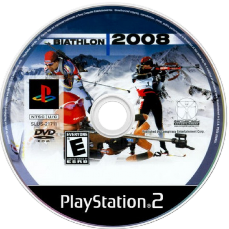 Biathlon 2008 – PlayStation 2 (PS2) winter sports biathlon racing video game disc