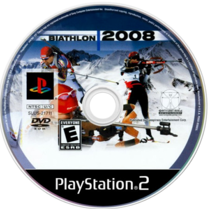 Biathlon 2008 – PlayStation 2 (PS2) winter sports biathlon racing video game disc