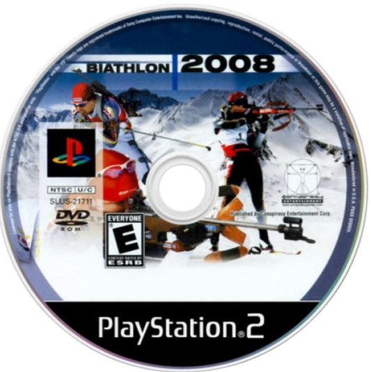 Biathlon 2008 – PlayStation 2 (PS2) winter sports biathlon racing video game disc