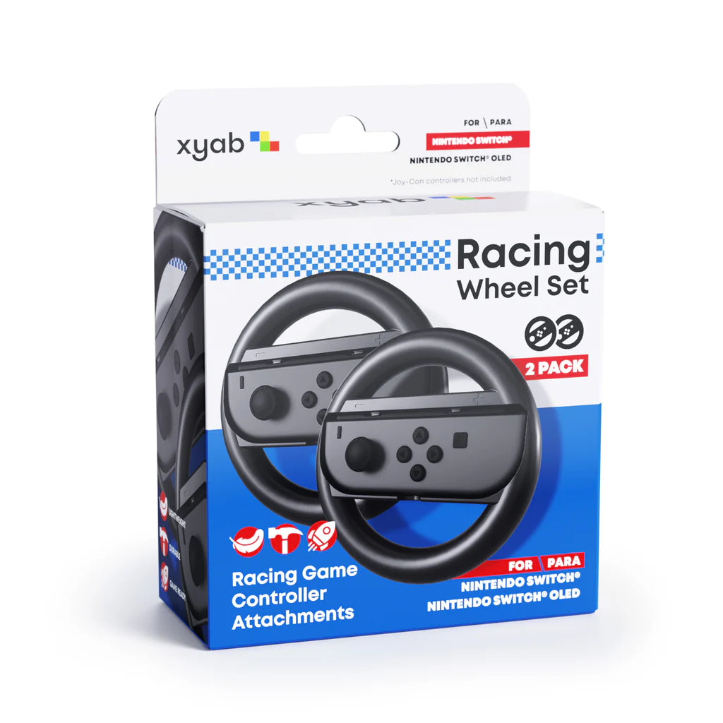 2 Pack Steering Wheel accessory for Nintendo Switch racing games compatible with Joy-Con controllers handheld racing wheel grips motion controls