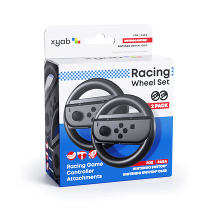 2 Pack Steering Wheel accessory for Nintendo Switch racing games compatible with Joy-Con controllers handheld racing wheel grips motion controls