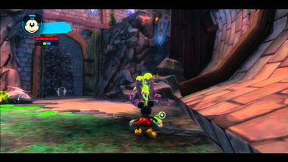Disney Epic Mickey 2 The Power of Two PlayStation 3 action-adventure platformer video game Mickey Mouse and Oswald the Lucky Rabbit cooperative gameplay Wasteland setting paint thinner brush mechanic moral choices voice acting Junction Point Studios Disney characters gameplay screenshot