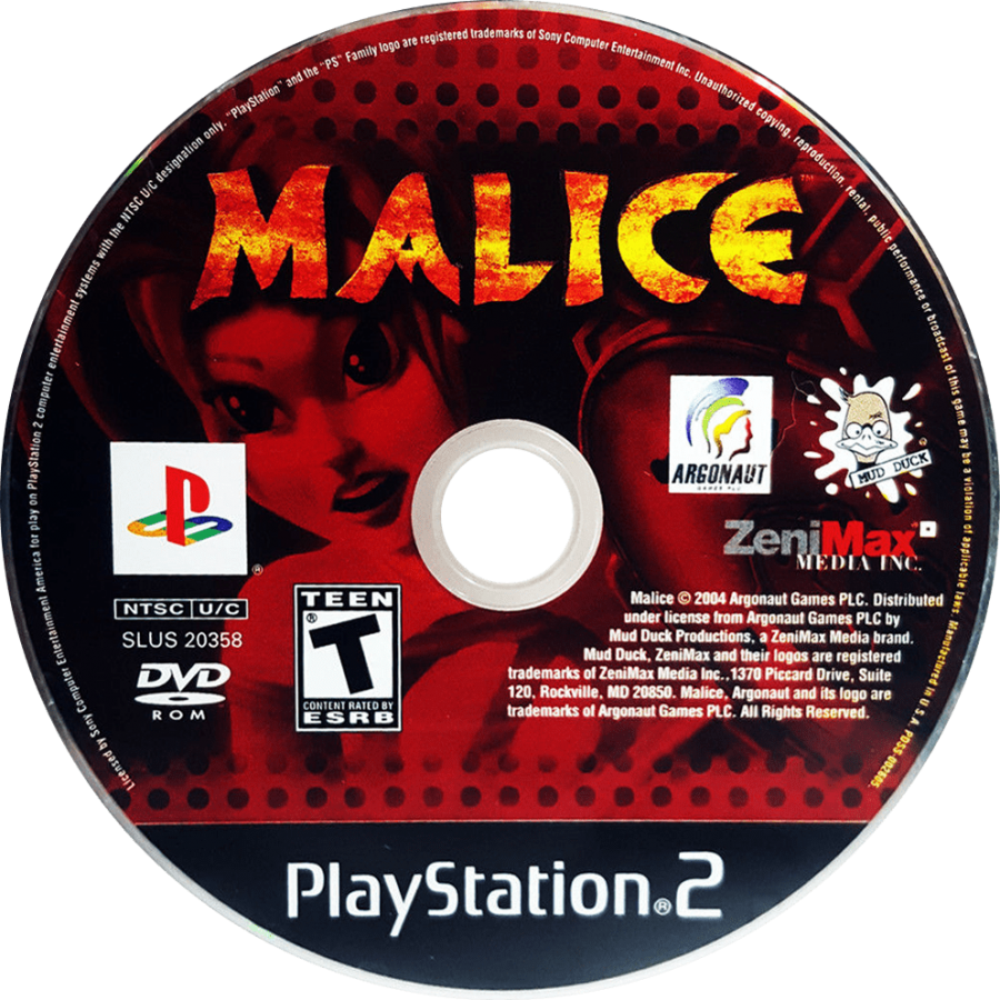 Malice PS2 PlayStation 2 action platformer retro video game disc