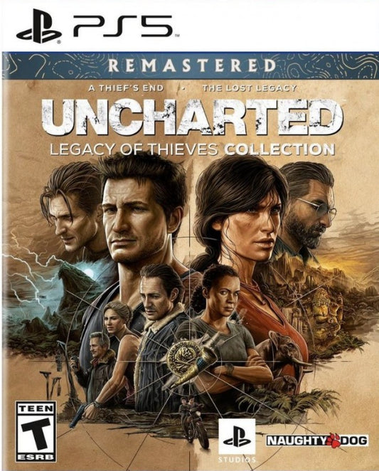 Uncharted: Legacy of Thieves Collection cover art for PlayStation 5 (PS5) action adventure video game