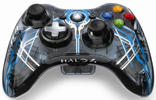 Xbox 360 Wireless Controller Halo 4 Forerunner Edition gaming controller featuring Halo 4 Forerunner themed design wireless Xbox 360 compatibility ergonomic controls analog sticks buttons triggers and D pad Halo gaming accessory collectible controller and classic Xbox 360 gaming hardware appeal
