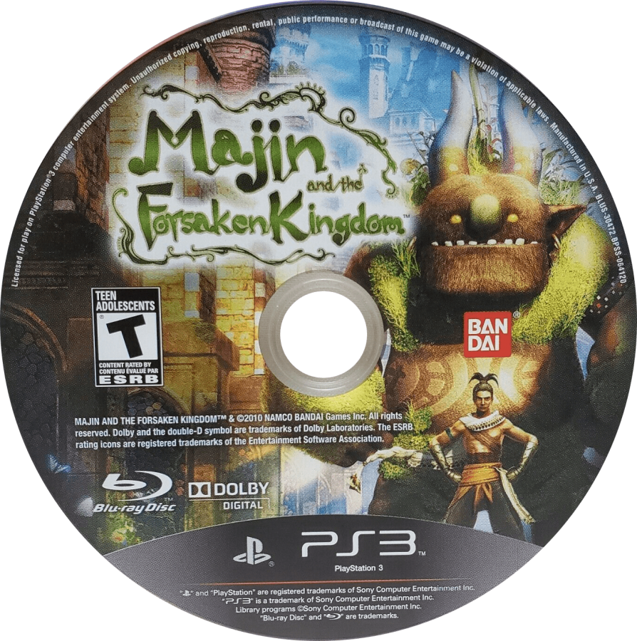 Majin and the Forsaken Kingdom disc art for PlayStation 3 (PS3) video game