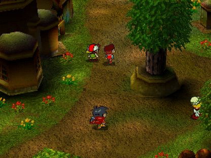 Thousand Arms PlayStation 1 PS1 turn-based RPG dating sim hybrid cel shaded anime style weapon forging system romance routes multiple endings gameplay
