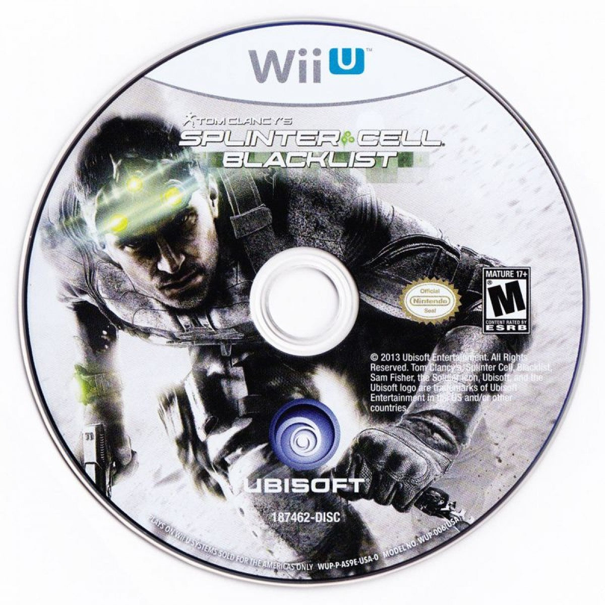Tom Clancy's Splinter Cell Blacklist Wii U game featuring stealth action gameplay and tactical espionage missions disc